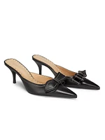 Claire Bow 76MM Leather Pumps