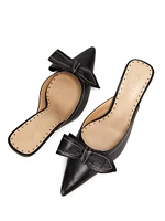 Claire Bow 76MM Leather Pumps