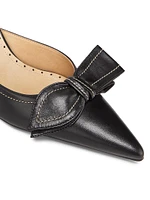 Claire Bow 76MM Leather Pumps