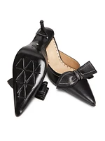 Claire Bow 76MM Leather Pumps