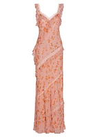 Radiance Lace-Trimmed Floral Maxi Dress