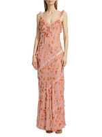 Radiance Lace-Trimmed Floral Maxi Dress