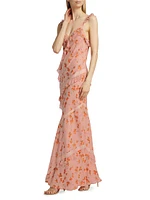 Radiance Lace-Trimmed Floral Maxi Dress