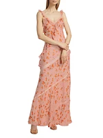 Radiance Lace-Trimmed Floral Maxi Dress