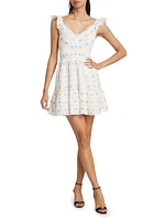 Finny Lace-Trimmed Floral Minidress