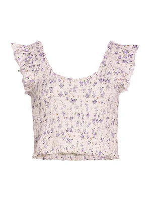 Dovi Smocked Floral Top