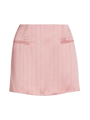 Tove Satin Pinstripe Miniskirt