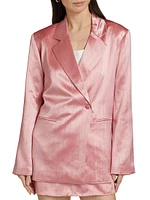 Audri Pinstriped Satin Blazer