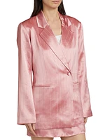 Audri Pinstriped Satin Blazer