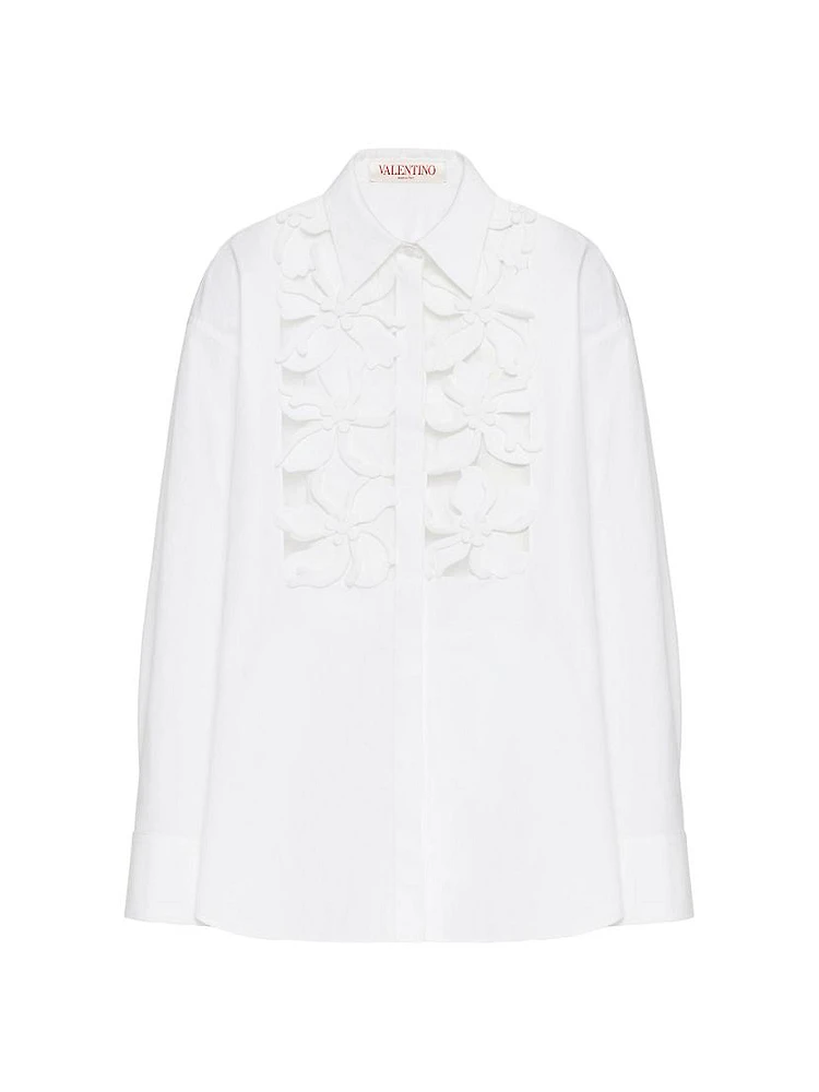 Embroidered Compact Poplin Shirt