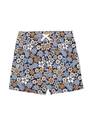 Little Boy's & Retro Floral Swim Trunks