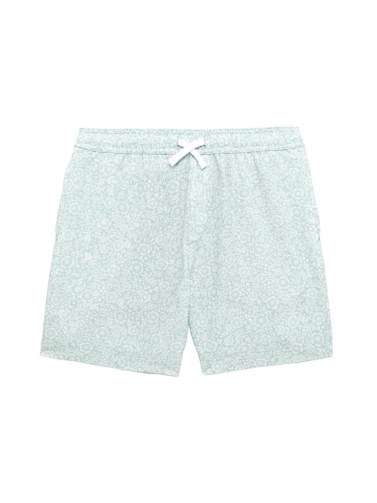 Little Boy's & Botanical Print Swim Trunks