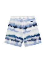 Little Boy's & Blur Stripe Swim Trunks