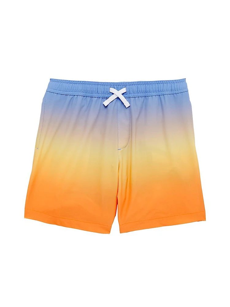 Little Boy's & Sunrise Ombre Swim Trunks