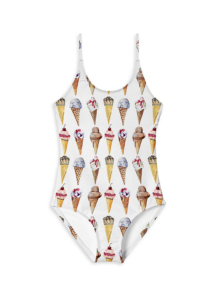 Little Girl's & Ice Cream One-Piece Swimsuit