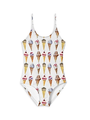 Little Girl's & Ice Cream One-Piece Swimsuit