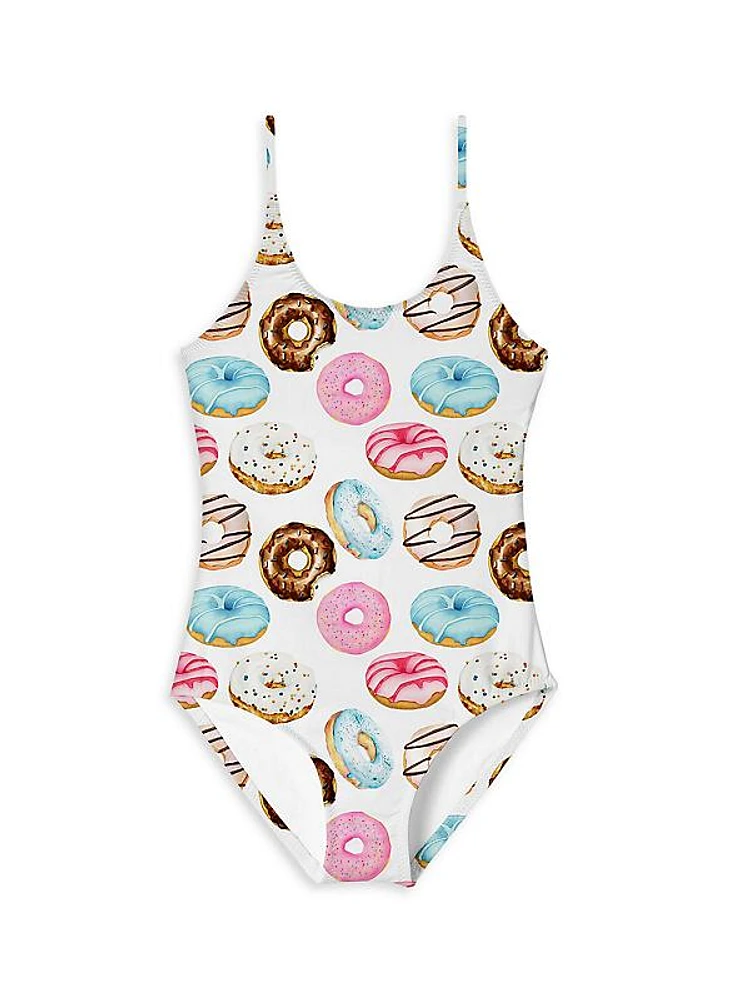 Little Girl's & Girl's Donut One-Piece Swimsuit