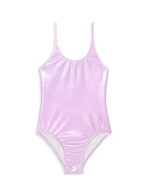 Little Girl's & Girl's Metallic One-Piece Swimsuit