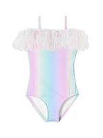 Little Girl's & Girl's Rainbow One-Piece Swimsuit