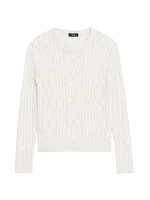 Linen-Blend Cable-Knit Sweater