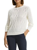 Linen-Blend Cable-Knit Sweater