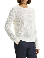 Linen-Blend Cable-Knit Sweater