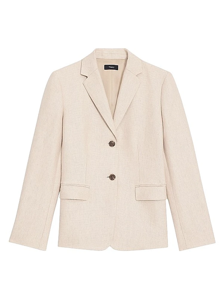 Linen Single-Breasted Blazer