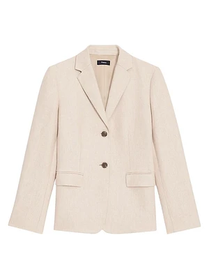 Linen Single-Breasted Blazer