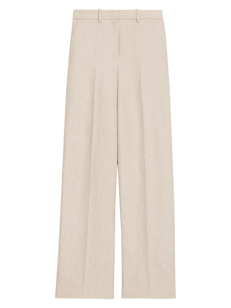 Linen Straight-Leg Pants