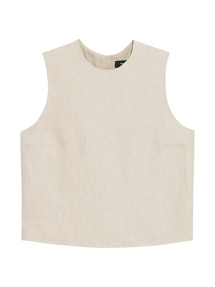 Linen Boxy Sleeveless Top