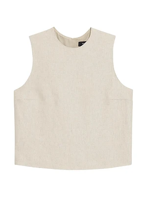 Linen Boxy Sleeveless Top