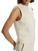 Linen Boxy Sleeveless Top