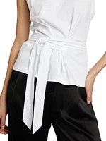 Sleeveless Wrap Cotton Top