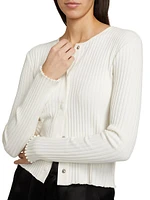 Cotton-Blend Crop Cardigan