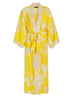 Palma Belted Crêpe De Chine Long Robe