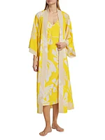 Palma Belted Crêpe De Chine Long Robe