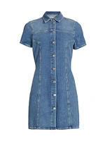 Pasadena Short-Sleeve Denim Minidress