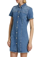 Pasadena Short-Sleeve Denim Minidress