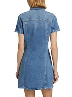 Pasadena Short-Sleeve Denim Minidress