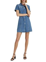 Pasadena Short-Sleeve Denim Minidress