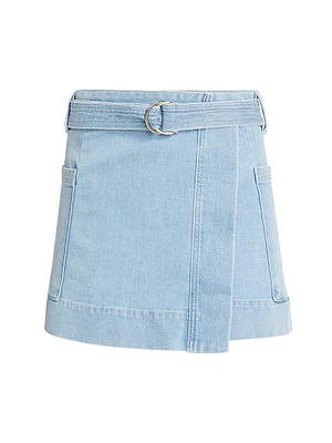 Deanna Wrap Denim Miniskirt