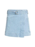 Deanna Wrap Denim Miniskirt