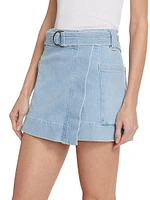 Deanna Wrap Denim Miniskirt