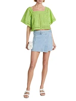 Deanna Wrap Denim Miniskirt