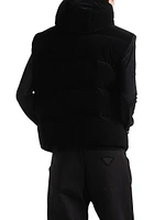 Hooded Technical Fabric Down Vest