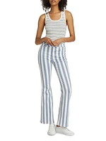 Le Easy Flare Striped Jeans