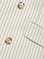 Pinstripe Cotton-Linen Blazer