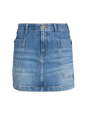 Denim Cargo Miniskirt