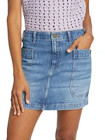 Denim Cargo Miniskirt