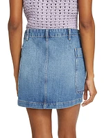 Denim Cargo Miniskirt